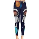 Boy Spaceman Space Rocket Ufo Planets Stars Inside Out Leggings