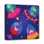 Cartoon Funny Aliens With Ufo Duck Starry Sky Set Mini Canvas 8  x 8  (Stretched)