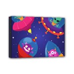 Cartoon Funny Aliens With Ufo Duck Starry Sky Set Mini Canvas 7  x 5  (Stretched)