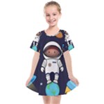 Boy Spaceman Space Rocket Ufo Planets Stars Kids  Smock Dress