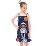 Boy Spaceman Space Rocket Ufo Planets Stars Kids  Overall Dress