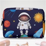 Boy Spaceman Space Rocket Ufo Planets Stars Make Up Pouch (Medium)