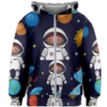 Boy Spaceman Space Rocket Ufo Planets Stars Kids  Zipper Hoodie Without Drawstring