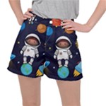 Boy Spaceman Space Rocket Ufo Planets Stars Women s Ripstop Shorts