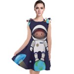 Boy Spaceman Space Rocket Ufo Planets Stars Tie Up Tunic Dress