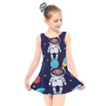 Boy Spaceman Space Rocket Ufo Planets Stars Kids  Skater Dress Swimsuit