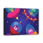 Cartoon Funny Aliens With Ufo Duck Starry Sky Set Deluxe Canvas 16  x 12  (Stretched) 