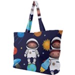 Boy Spaceman Space Rocket Ufo Planets Stars Simple Shoulder Bag