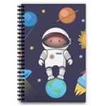 Boy Spaceman Space Rocket Ufo Planets Stars 5.5  x 8.5  Notebook