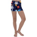 Boy Spaceman Space Rocket Ufo Planets Stars Kids  Lightweight Velour Yoga Shorts
