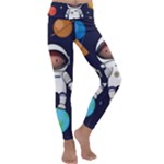 Boy Spaceman Space Rocket Ufo Planets Stars Kids  Lightweight Velour Classic Yoga Leggings