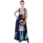 Boy Spaceman Space Rocket Ufo Planets Stars Empire Waist Velour Maxi Dress