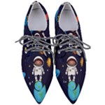 Boy Spaceman Space Rocket Ufo Planets Stars Pointed Oxford Shoes