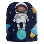 Boy Spaceman Space Rocket Ufo Planets Stars Drawstring Pouch (3XL)