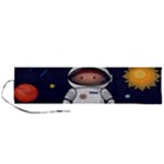 Boy Spaceman Space Rocket Ufo Planets Stars Roll Up Canvas Pencil Holder (L)