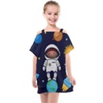 Boy Spaceman Space Rocket Ufo Planets Stars Kids  One Piece Chiffon Dress