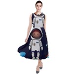 Boy Spaceman Space Rocket Ufo Planets Stars Round Neck Boho Dress