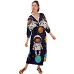 Boy Spaceman Space Rocket Ufo Planets Stars Grecian Style  Maxi Dress