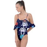 Boy Spaceman Space Rocket Ufo Planets Stars Drape Piece Swimsuit