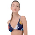 Boy Spaceman Space Rocket Ufo Planets Stars Knot Up Bikini Top