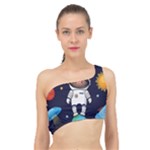Boy Spaceman Space Rocket Ufo Planets Stars Spliced Up Bikini Top 
