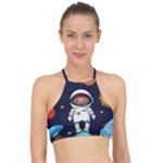 Boy Spaceman Space Rocket Ufo Planets Stars Halter Bikini Top