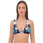 Boy Spaceman Space Rocket Ufo Planets Stars Double Strap Halter Bikini Top