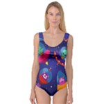 Cartoon Funny Aliens With Ufo Duck Starry Sky Set Princess Tank Leotard 