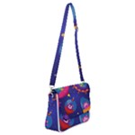 Cartoon Funny Aliens With Ufo Duck Starry Sky Set Shoulder Bag with Back Zipper