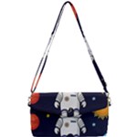 Boy Spaceman Space Rocket Ufo Planets Stars Removable Strap Clutch Bag