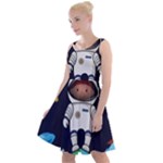 Boy Spaceman Space Rocket Ufo Planets Stars Knee Length Skater Dress