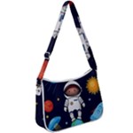 Boy Spaceman Space Rocket Ufo Planets Stars Zip Up Shoulder Bag