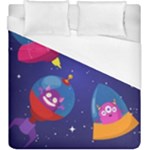Cartoon Funny Aliens With Ufo Duck Starry Sky Set Duvet Cover (King Size)