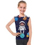 Boy Spaceman Space Rocket Ufo Planets Stars Kids  Mesh Tank Top