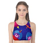 Cartoon Funny Aliens With Ufo Duck Starry Sky Set Tank Bikini Top