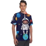 Boy Spaceman Space Rocket Ufo Planets Stars Men s Polo T-Shirt