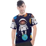 Boy Spaceman Space Rocket Ufo Planets Stars Men s Sport Top