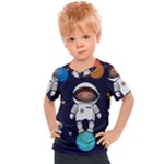 Boy Spaceman Space Rocket Ufo Planets Stars Kids  Sports T-Shirt