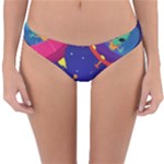 Cartoon Funny Aliens With Ufo Duck Starry Sky Set Reversible Hipster Bikini Bottoms