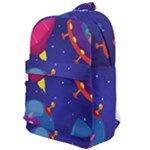 Cartoon Funny Aliens With Ufo Duck Starry Sky Set Classic Backpack