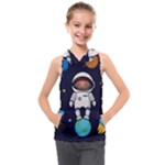 Boy Spaceman Space Rocket Ufo Planets Stars Kids  Sleeveless Hoodie