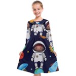 Boy Spaceman Space Rocket Ufo Planets Stars Kids  Midi Sailor Dress