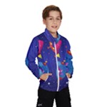 Cartoon Funny Aliens With Ufo Duck Starry Sky Set Kids  Windbreaker