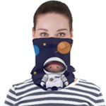 Boy Spaceman Space Rocket Ufo Planets Stars Face Seamless Bandana (Adult)