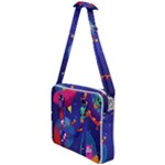 Cartoon Funny Aliens With Ufo Duck Starry Sky Set Cross Body Office Bag