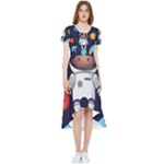 Boy Spaceman Space Rocket Ufo Planets Stars High Low Boho Dress