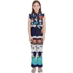 Boy Spaceman Space Rocket Ufo Planets Stars Kids  Sleeveless Ruffle Edge Band Collar Chiffon One Piece