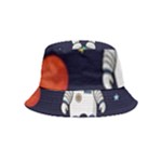 Boy Spaceman Space Rocket Ufo Planets Stars Inside Out Bucket Hat (Kids)
