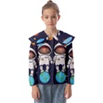 Boy Spaceman Space Rocket Ufo Planets Stars Kids  Peter Pan Collar Blouse
