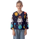 Boy Spaceman Space Rocket Ufo Planets Stars Kids  Sailor Shirt